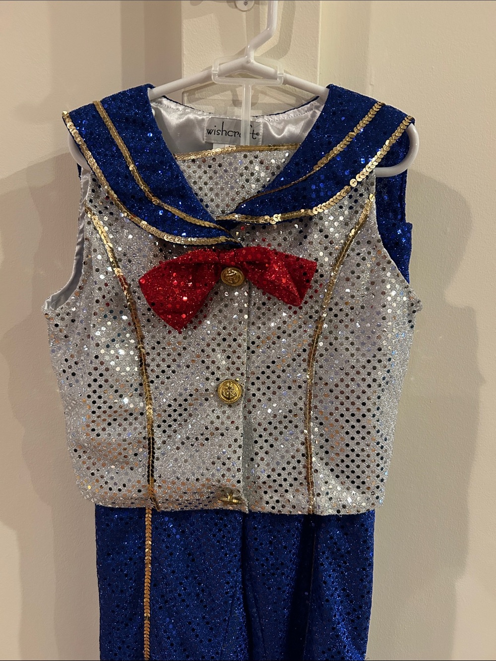 Sparkly Sailor Costume in Red, Silver & Blue by Wishcraft